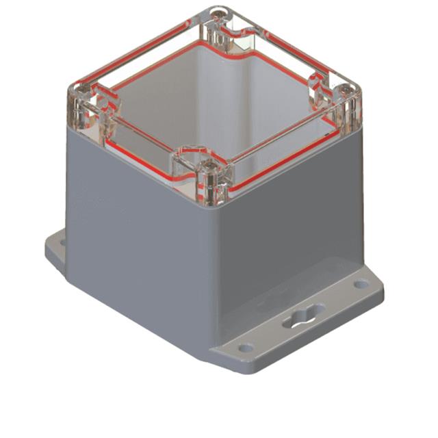 【RBF33P06C28G】CLEAR/GRAY FLANGED BASE POLYCARB