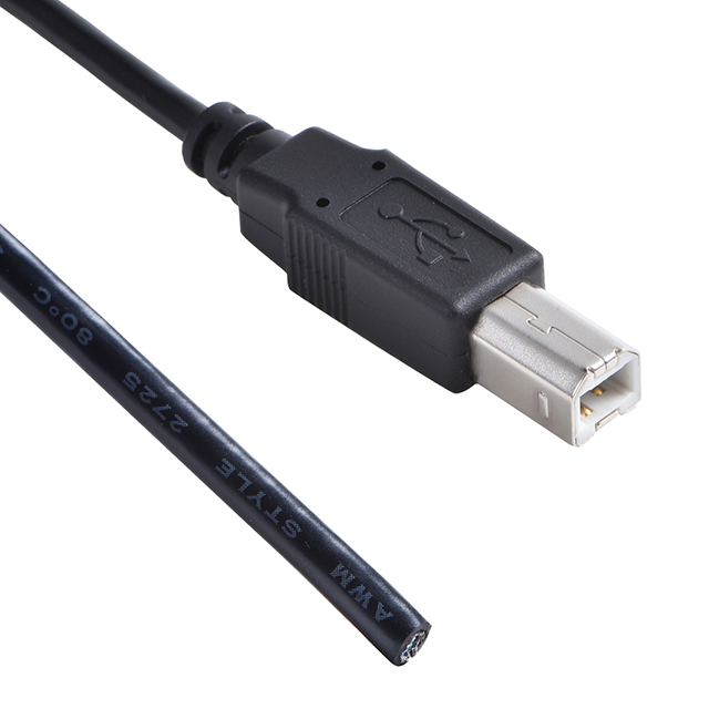 【A-USB20BM-OE-500BK28】CBL USB2.0 B PLUG TO OPEN 16.4'