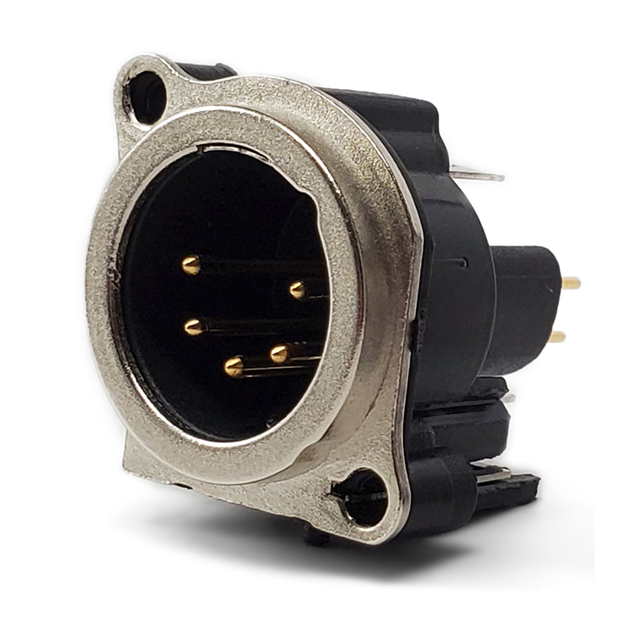 CONN RCPT MALE XLR 5P GOLD SLDR【IO-XLR5-M-BV】