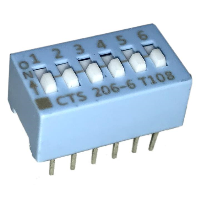 【206-6】SWITCH SLIDE DIP SPST 0.05A 24V
