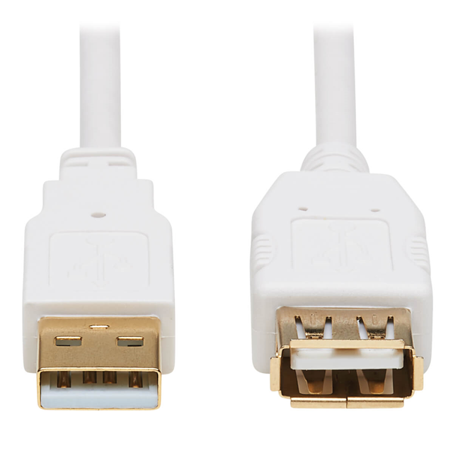 【U024AB-006-WH】CBL USB2.0 A RCPT TO A PLUG 6'
