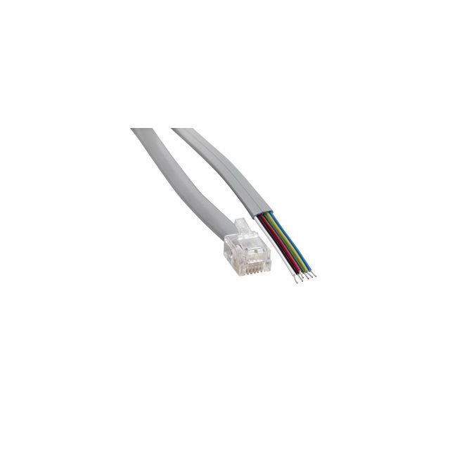 【MP-5FRJ12UNNS-002】FLAT 6X6 RJ12 W/ TINNED ENDS, 2'