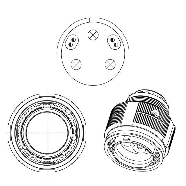 ALUMINUM PLUG, PIN CONTACTS【HV06RF37-57P】