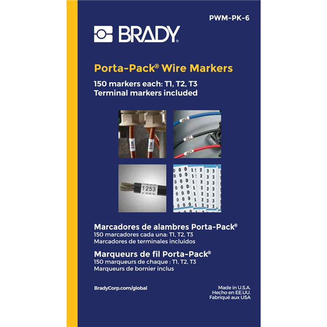 【PWM-PK-6】WIRE MRK BK 0.22"W X 1.56"H 1=10