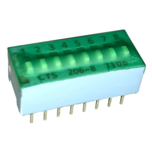 SWITCH SLIDE DIP SPST 0.05A 24V【206-8ST】
