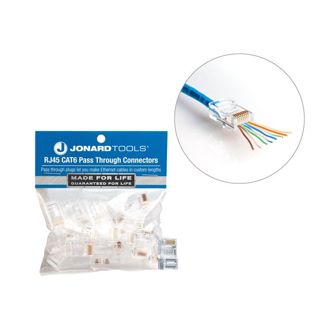 【RJ45-625】CAT6 RJ45 PASS-THRU CONN 25/PK