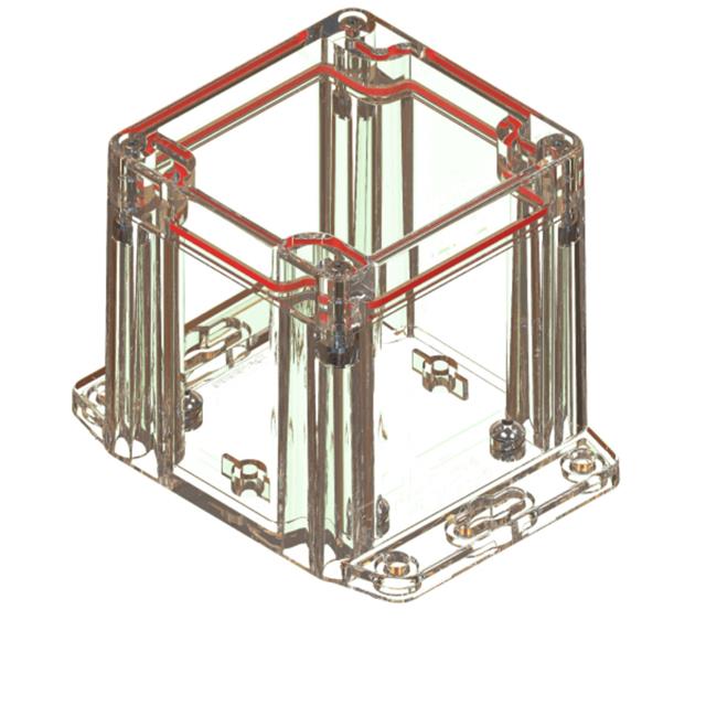 【RBF33P06C28C】CLEAR/CLEAR FLANGED BASE POLYCAR