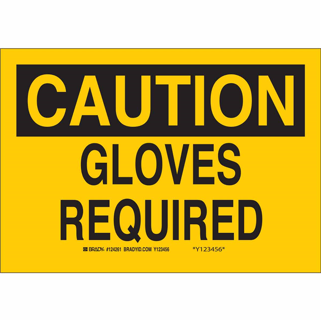 B555 10X14 BLK/YEL CAUTION GLOVE【40968】