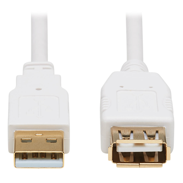 CBL USB2.0 A RCPT TO A PLUG 3'【U024AB-003-WH】