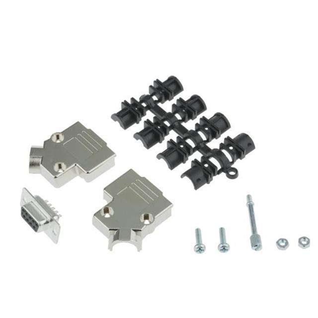 【MHD45PK9-DB9S-K】9 WAY D-SUB HOOD METPLAS SIDE EN