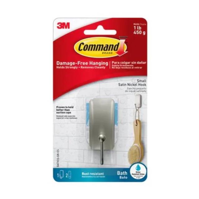 COMMAND BATH SMALL HOOK SATIN NI【BATH33-SN-ES】