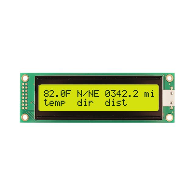 【NHD-0220DZ-FL-YBW】LCD MOD 40DIG 20X2 TRANS YLW/GRN