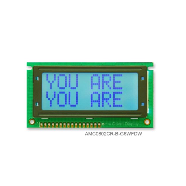 LCD COB CHAR 8X2 GRAY TRANSF【AMC0802CR-B-G6WFDW】