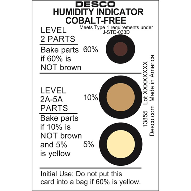 【13855】HUMIDITY INDICATOR CARD, COBALT-