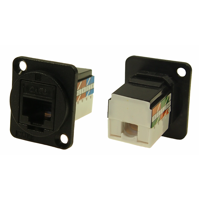 CONN FEEDTHRU CAT6 IDC CSK BLACK【CP30227】