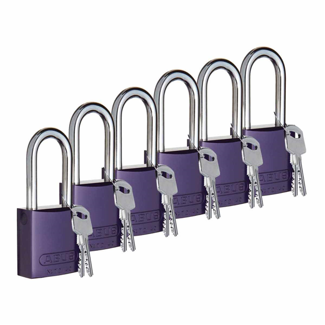 ABUS ALUM PADLOCK, 1" PURPLE 6/P【104573】