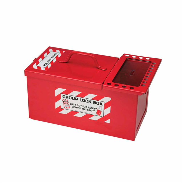 【105716】METAL STORAGE LOCK BOX,SMALL,RED