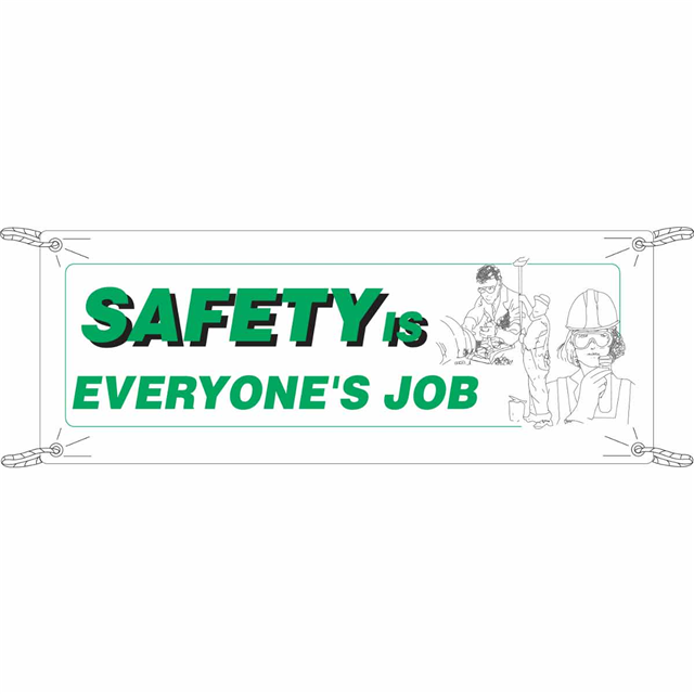 BANNER 4'X10' GR/BK/WH SAFETY IS【106291】