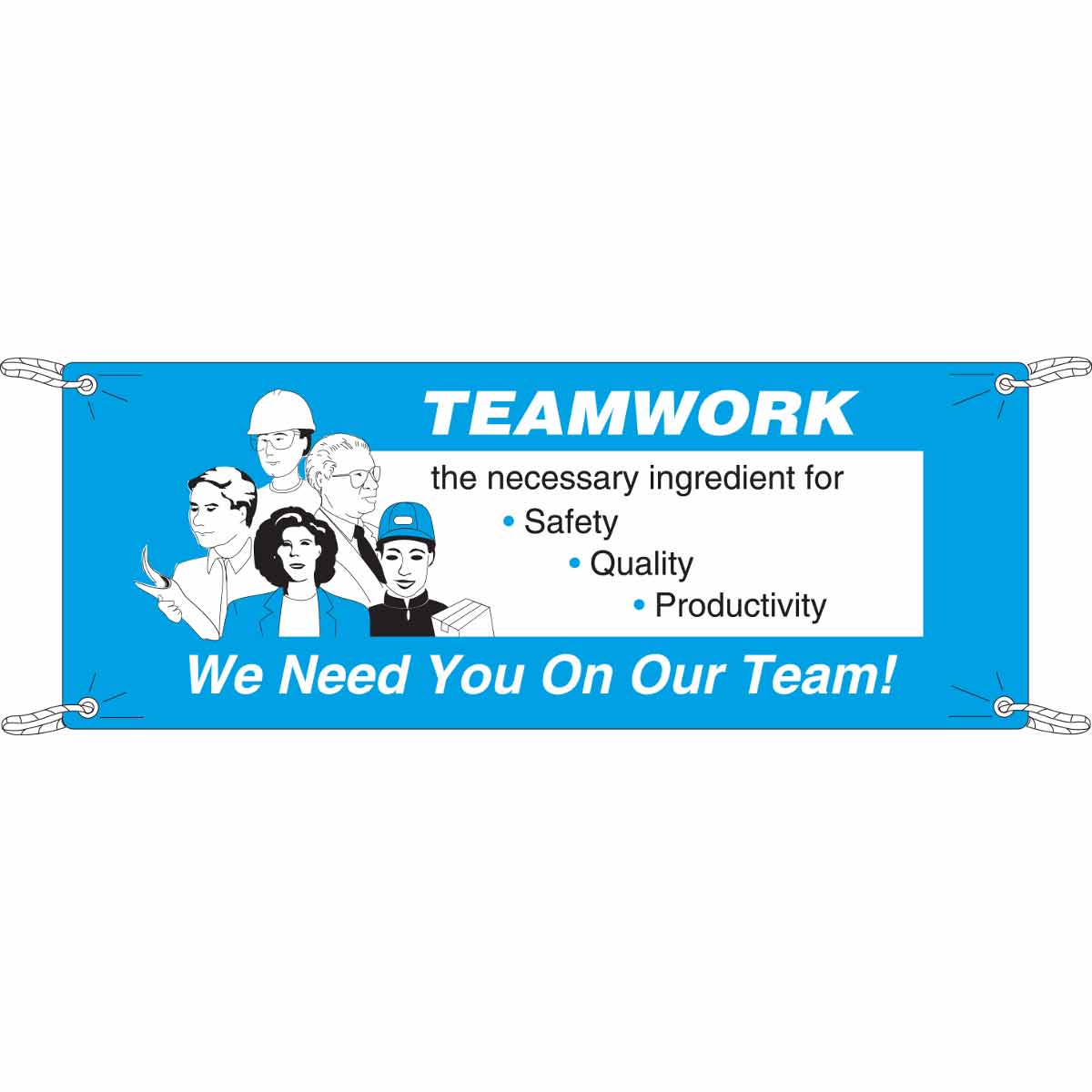 BANNER 4'X10' WH/BK/BL TEAMWORK【106303】