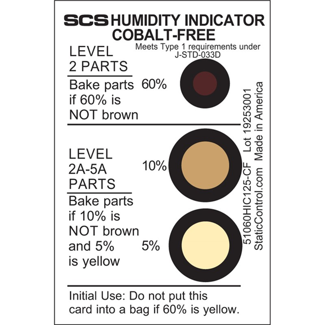 【51060HIC125-CF】HUMIDITY INDICATOR CARD, COBALT-