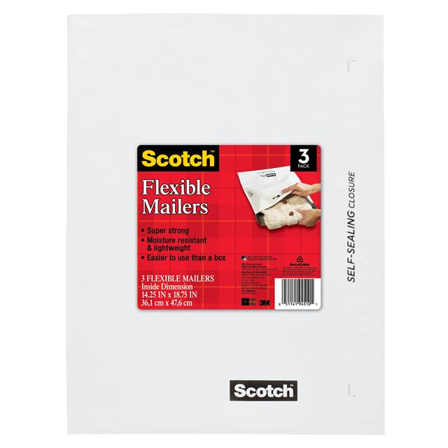 【8990W-3】SCOTCH FLEXIBLE MAILERS 3-PACK,