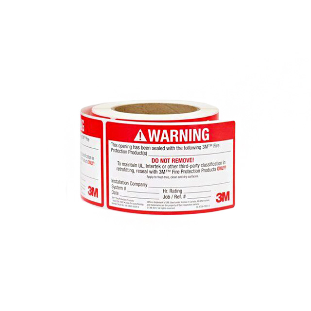 【FIRESTOP ID LABEL】TAPE LABEL RD/WHT 1=250PC 3"X 5"