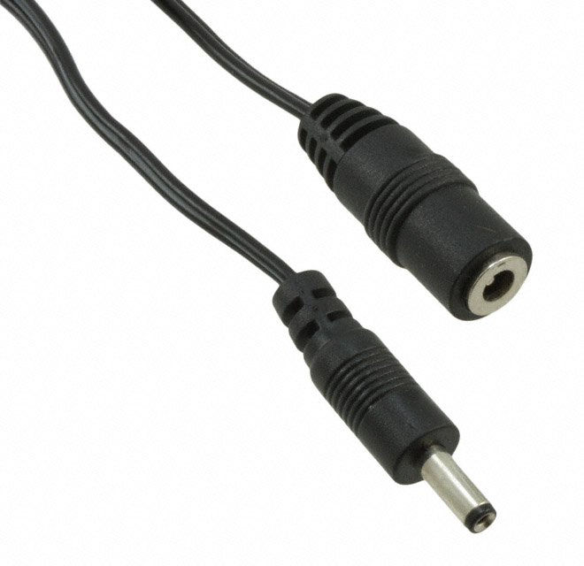 CBL ASSY 1.35MM JACK-PLG FLAT 6'【053-0379R】