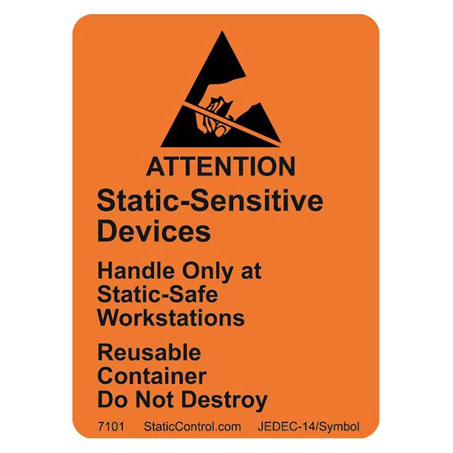 SIGN ESD/STATIC 2.5"X1.88" 500PC【7101】