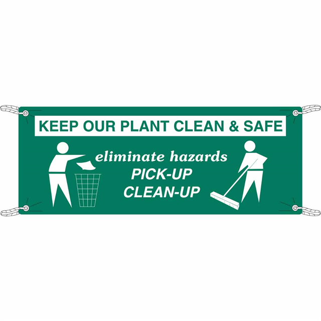 BANNER 4'X10' WH/GR KEEP OUR PLA【106321】