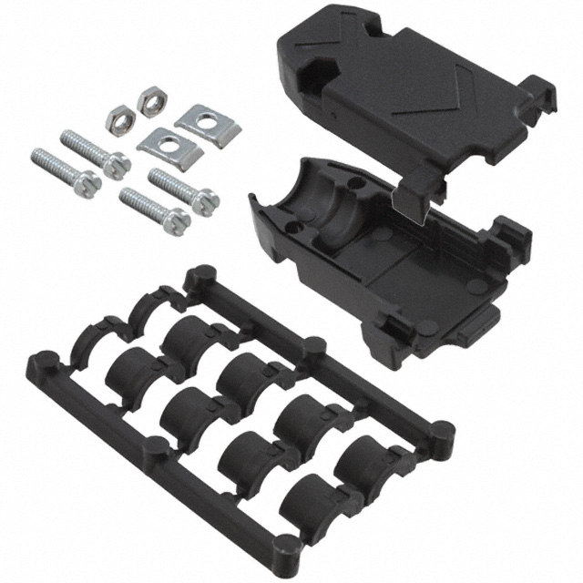 【17E17241】CONN BACKSHELL 9POS 180DEG BLACK