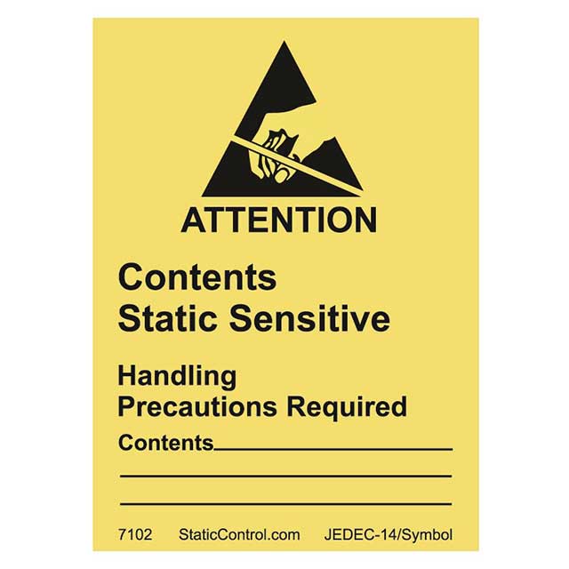 SIGN ESD/STATIC 2.5"X1.88" 500PC【7102】