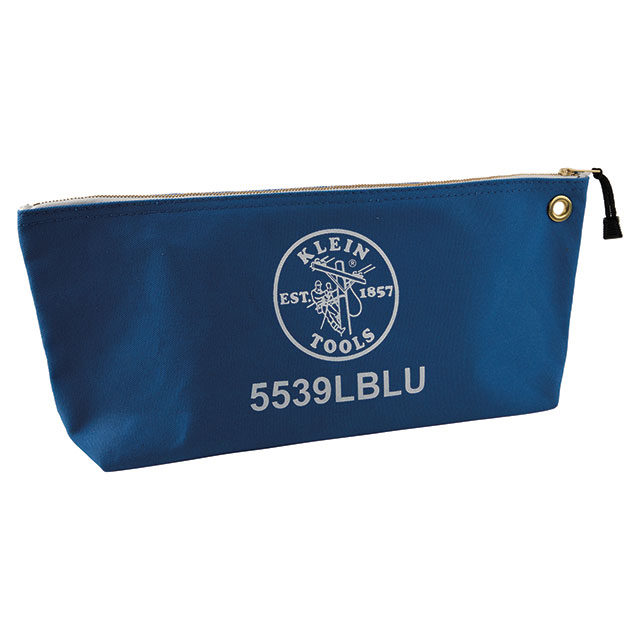 LARGE  ZIPPER BAG BLUE CANVAS【5539LBLU】