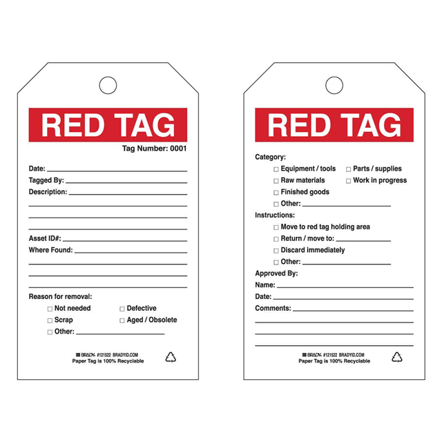 【121522】RED TAG, CARDSTOCK, 7X4 100/PK