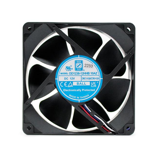 【OD1238-24HHB10AZX】リバーシブルフローDCファン(24V、120×120×38mm)