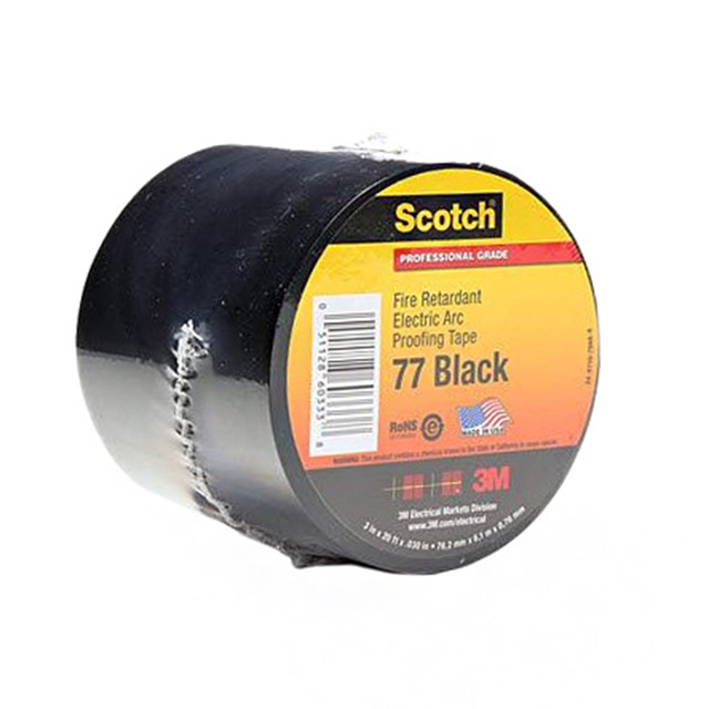 TAPE FIRE RETARDANT BLK 3"X6.7YD【77 BLACK-3X20FT】
