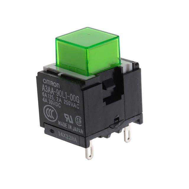 【A3AA-90L1-00G】SWITCH PUSH SPST-NO 6A 125V