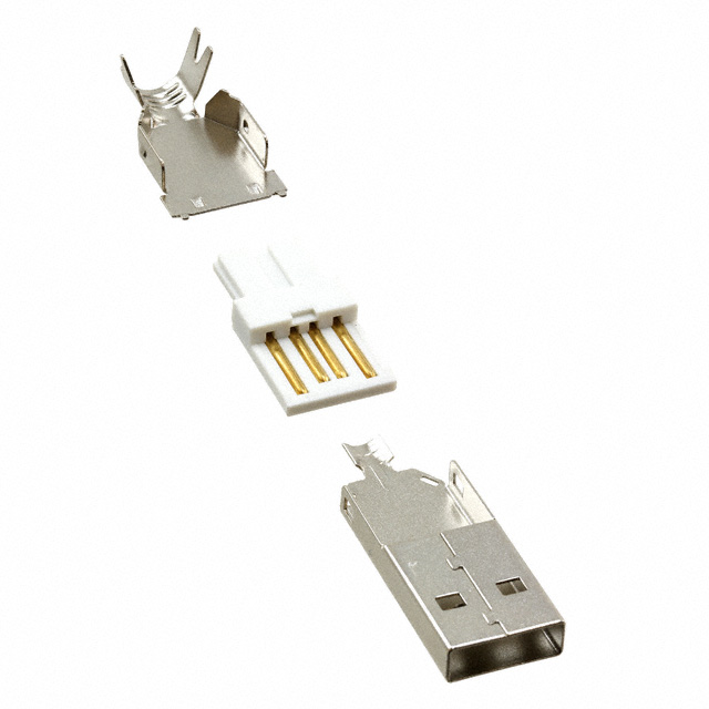 【1002-024-01300】CONN PLUG USB2.0 TYPEA 4POS SLD