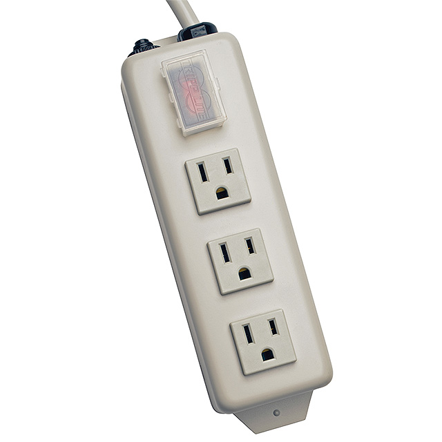 【TLM306NC】POWER STRIP 3OUT 6'CORD METAL