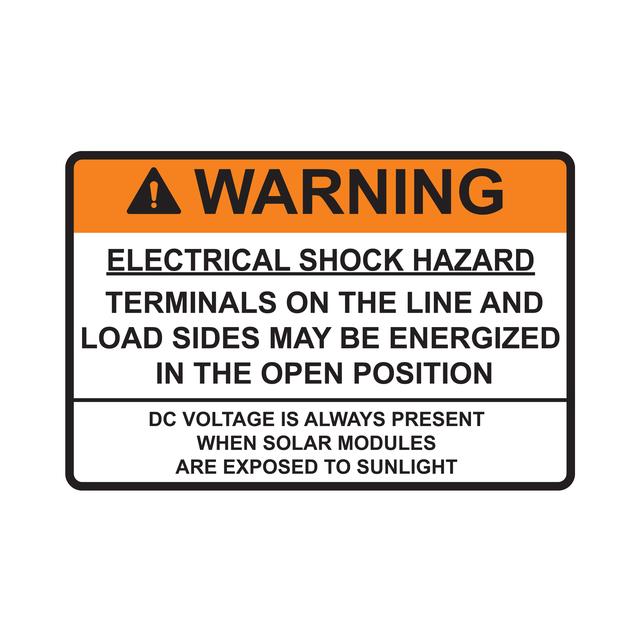 【596-00879】SOLAR LABEL, 2017 CODE, WARNING