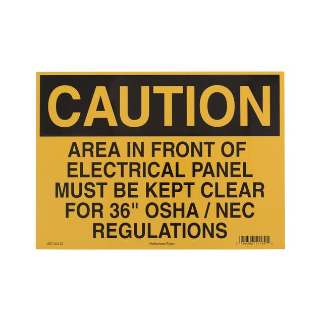 【597-00121】CAUTION SIGN, 7" X 10", AREA IN