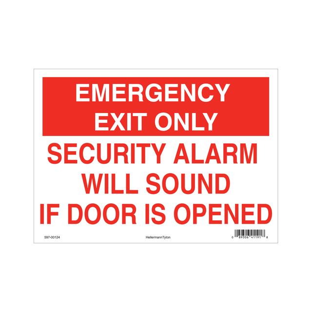 【597-00124】EMERGENCY EXIT SIGN, 10" X 14",