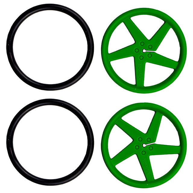 【2593-D】GREEN 5-SPOKE SERVO WHEEL PAIR