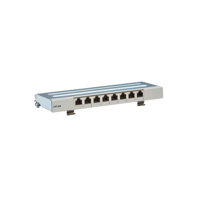 【N250-SH08-DIN6A】CAT6A STP PATCH PANEL, 8 PORTS,