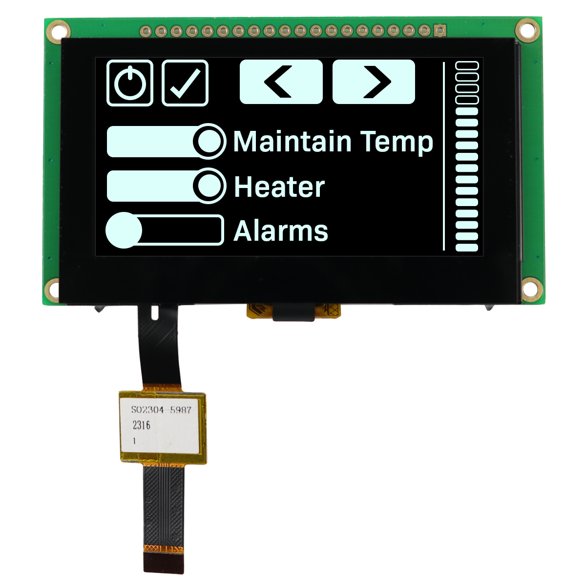 【NHD-2.7-12864WDW3-CTP】2.7 WHT GRAPH OLED CTP THRU HOLE