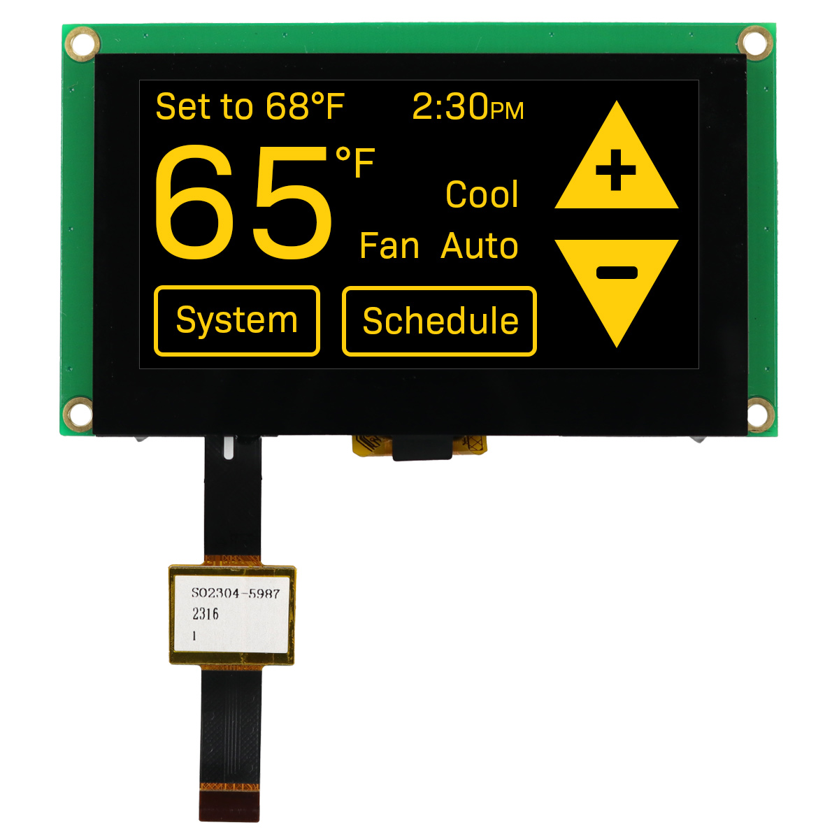 【NHD-2.7-12864WDY3M-CTP】2.7 YLW GRAPH OLED CAPTOUCH FFC