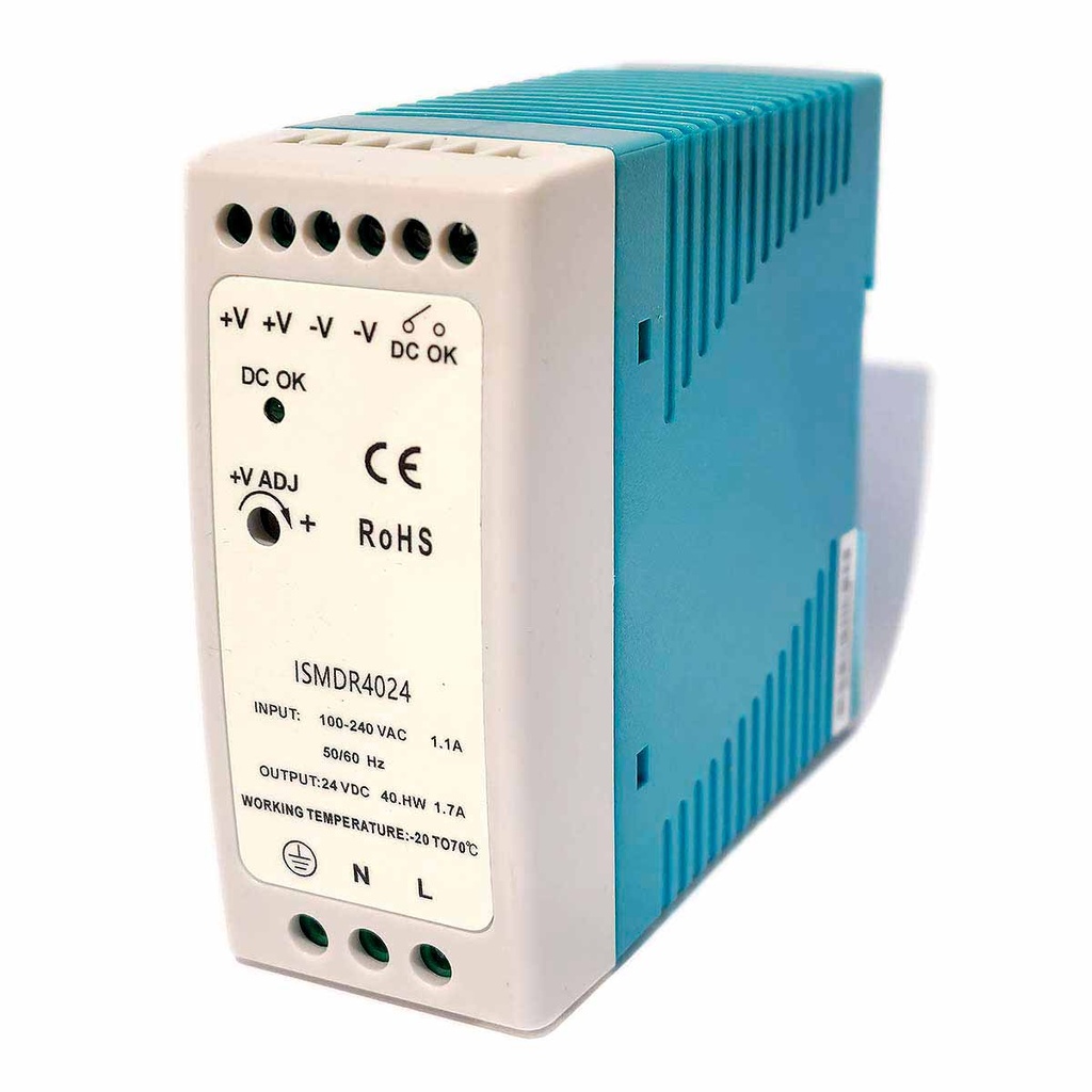 DIN RAIL POWER SUPPLY, AC-DC, 40【ISMDR-40-24】