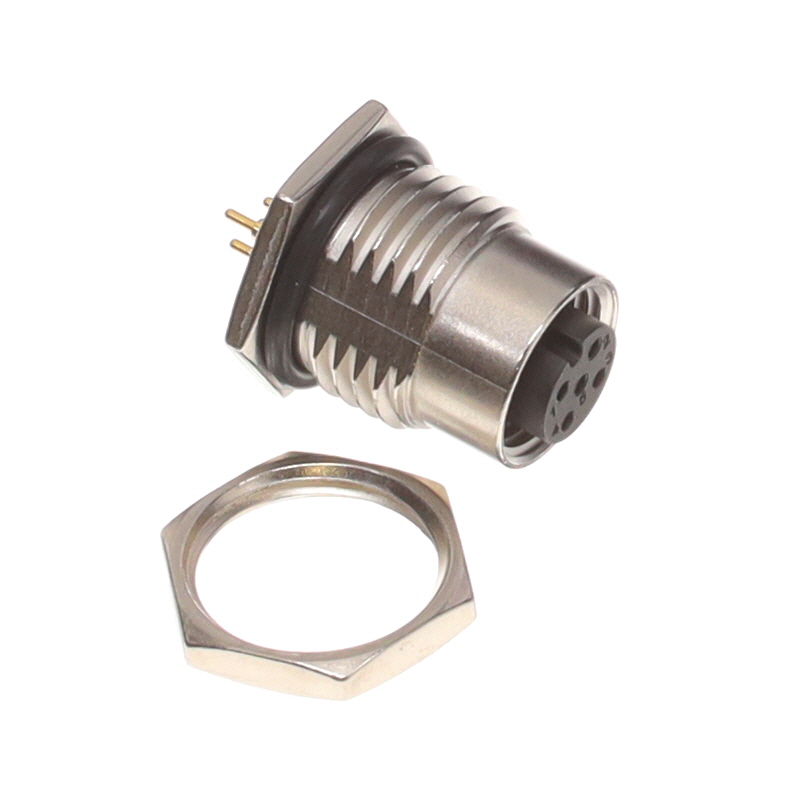 【M12A-03PFFP-SF8002】M12 PANEL PCB CONN