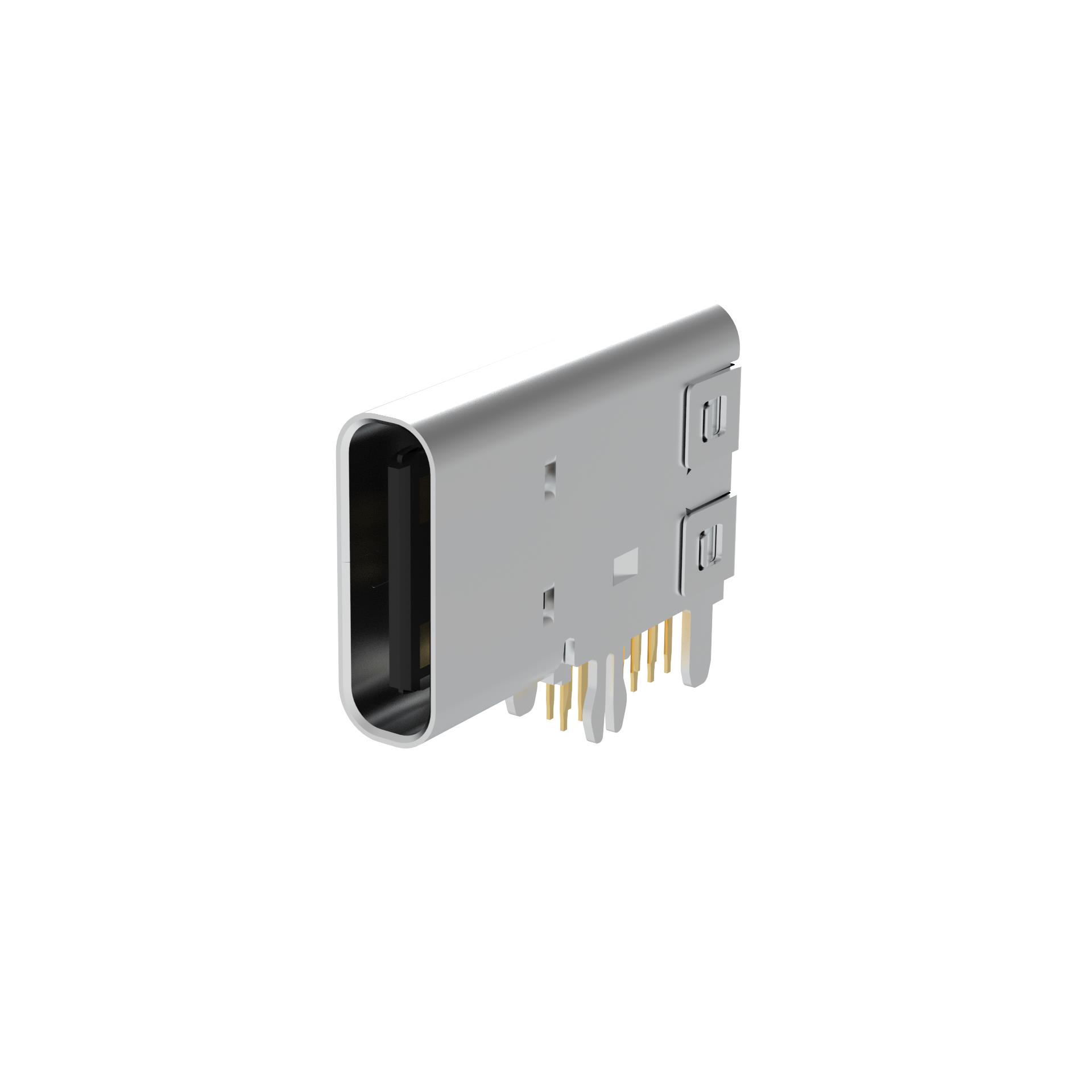 【GSB1C912140FSHR】USB2.0, TYPE C, UPRIGHT, DUAL RO