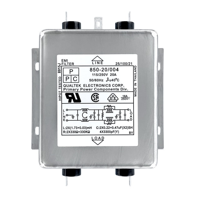 【850-20/004】LINE FILTER 115V/250VAC 20A CHAS