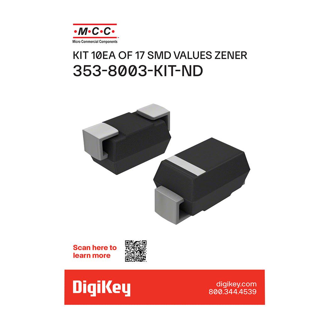 KIT 10EA OF 17 SMD VALUES ZENER【353-8003-KIT】